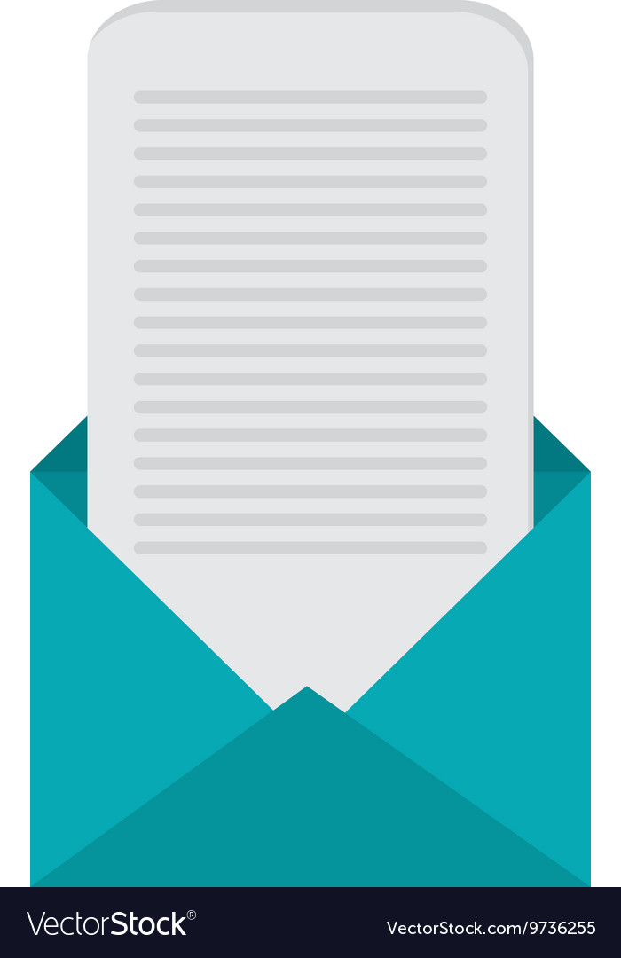 Open envelope with message coming out icon