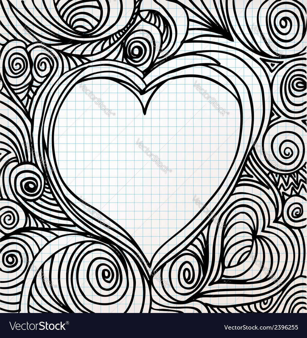 Ornate heart sketch