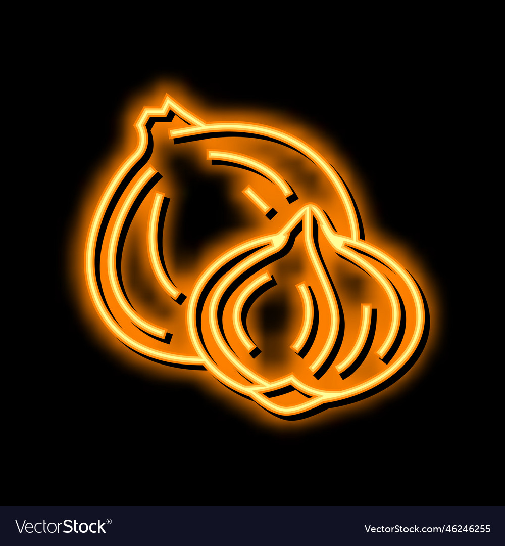 Purple onion neon glow icon Royalty Free Vector Image