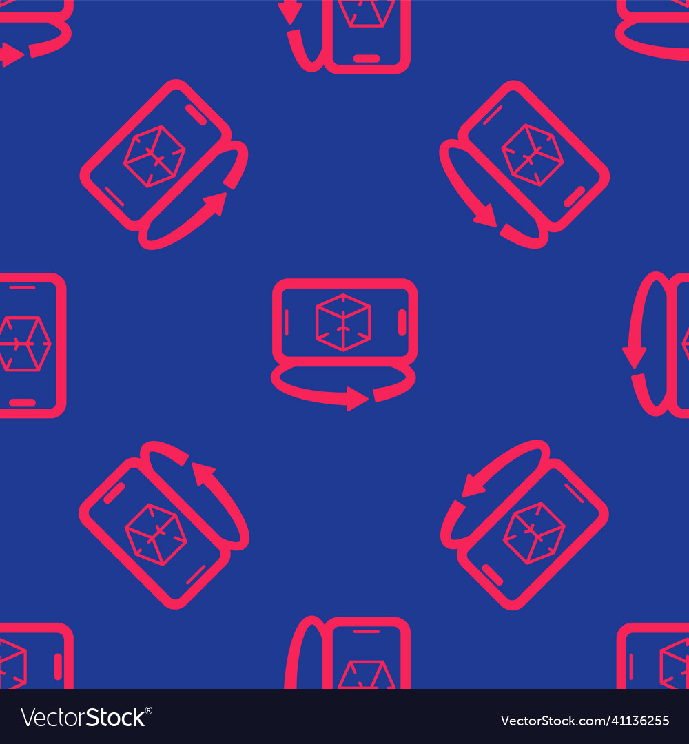 Red 3d modeling icon isolated seamless pattern Vector Image Red 3d modeling icon isolated seamless pattern