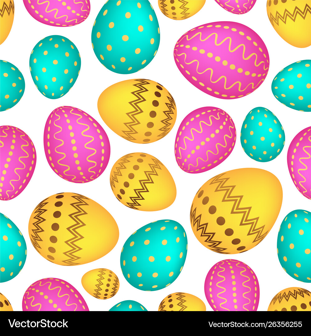 Seamless pattern with colorful easter eggs Vector Image