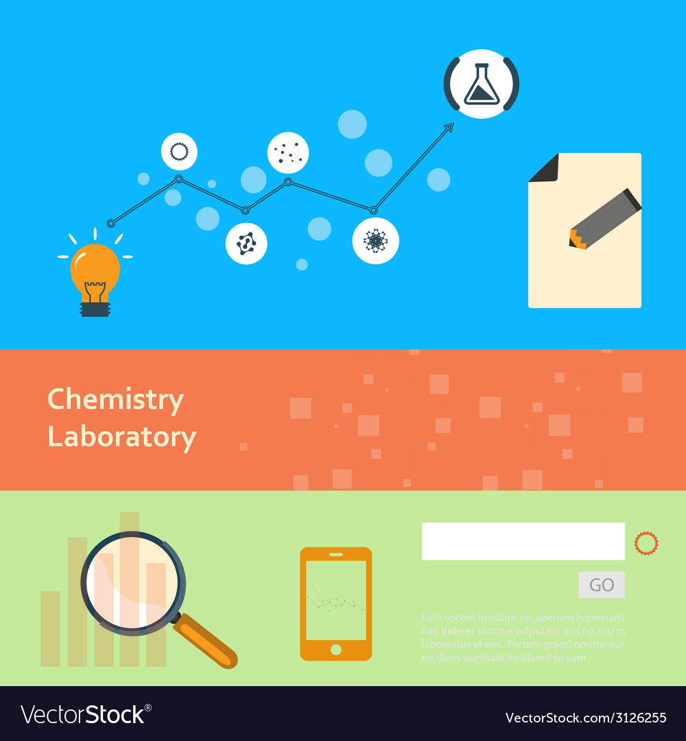 Set of flat design concepts for web and printing