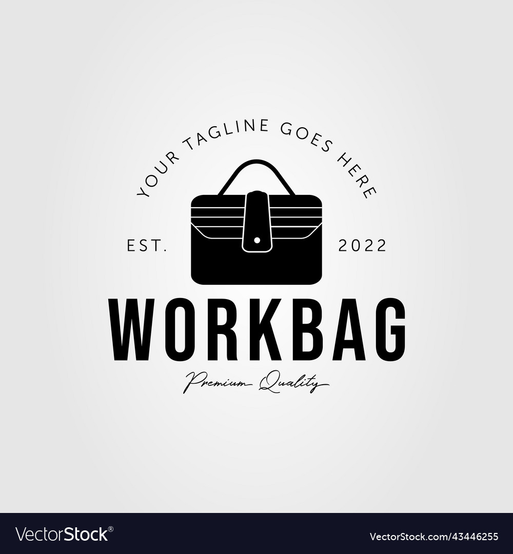 Silhouette briefcase or office bag logo design