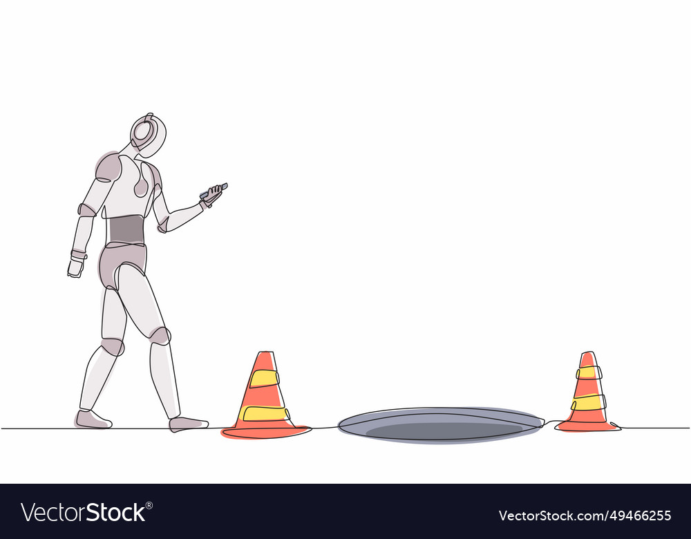Single continuous line drawing robot walking
