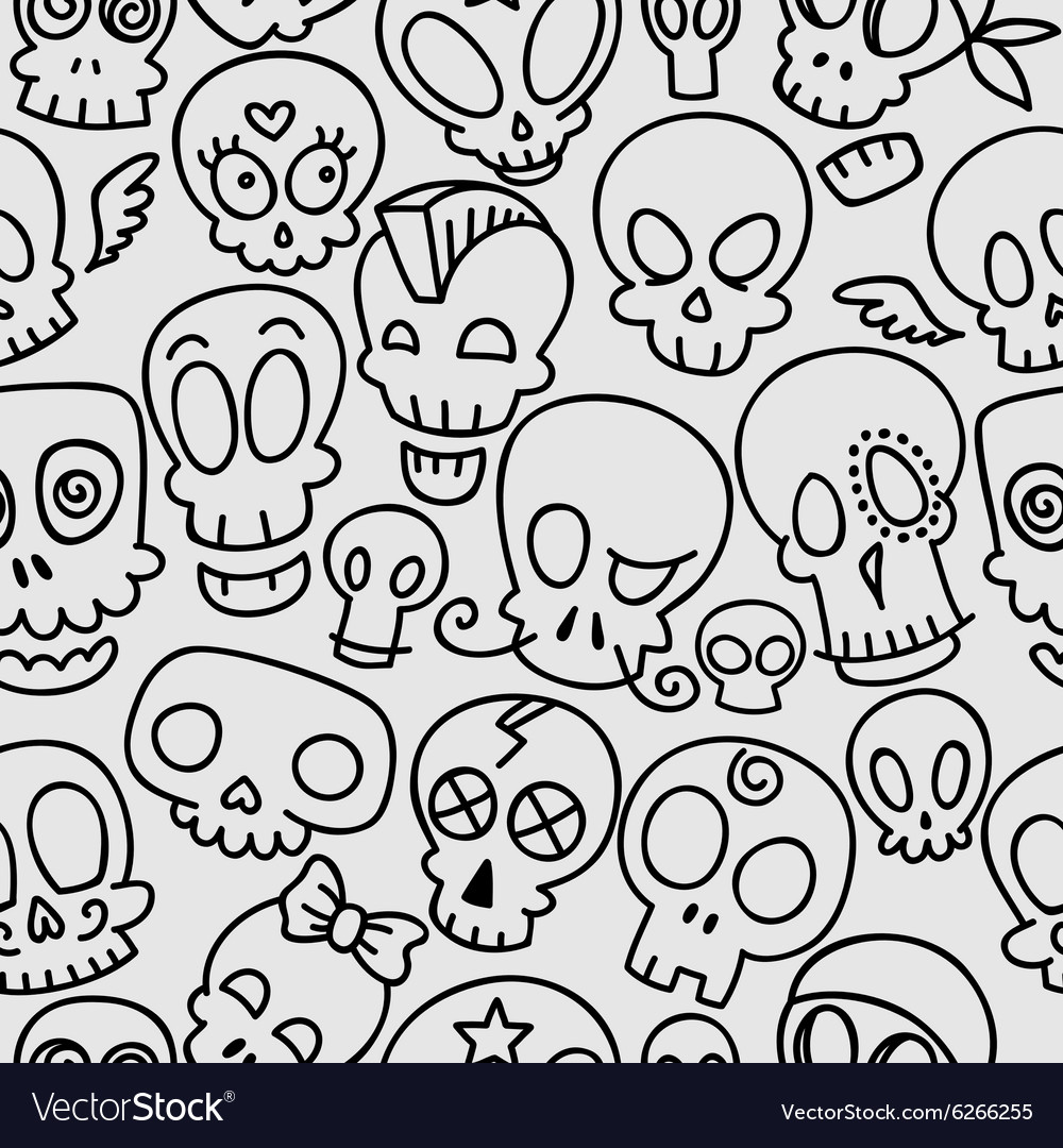 Sketchy Skull Pattern