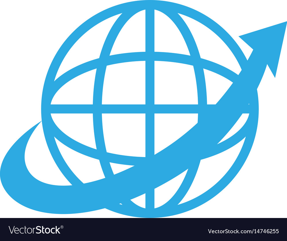 Sphere planet with arrow around