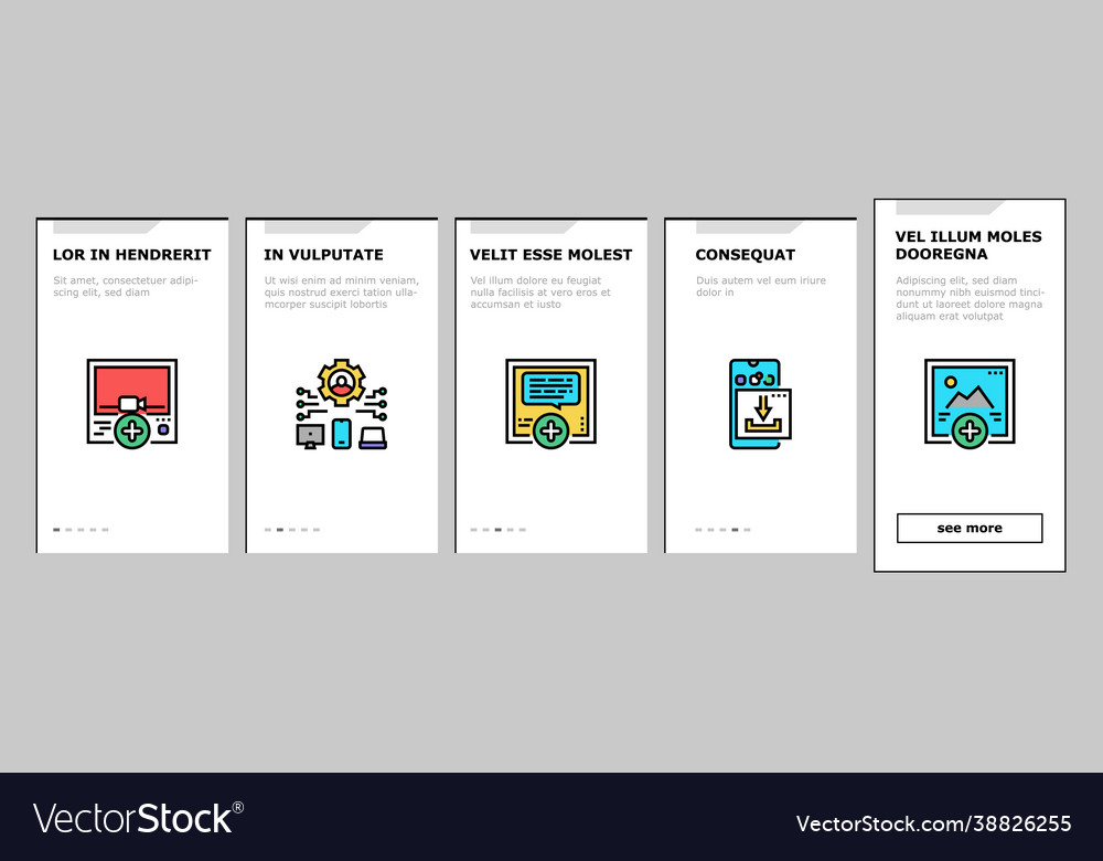 User generated content onboarding icons set vector image User generated content onboarding icons set
