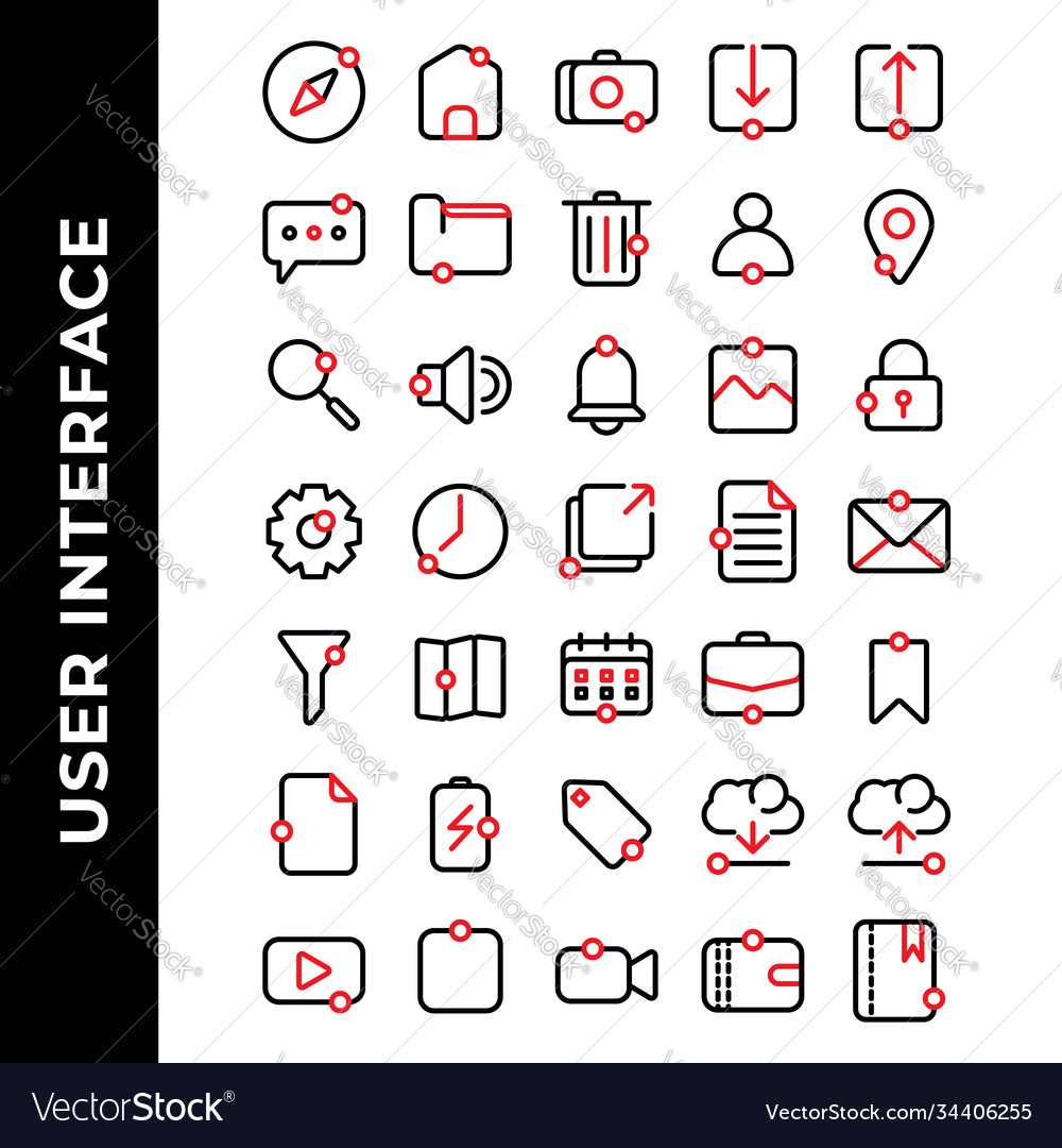 User interface icon set include compass home