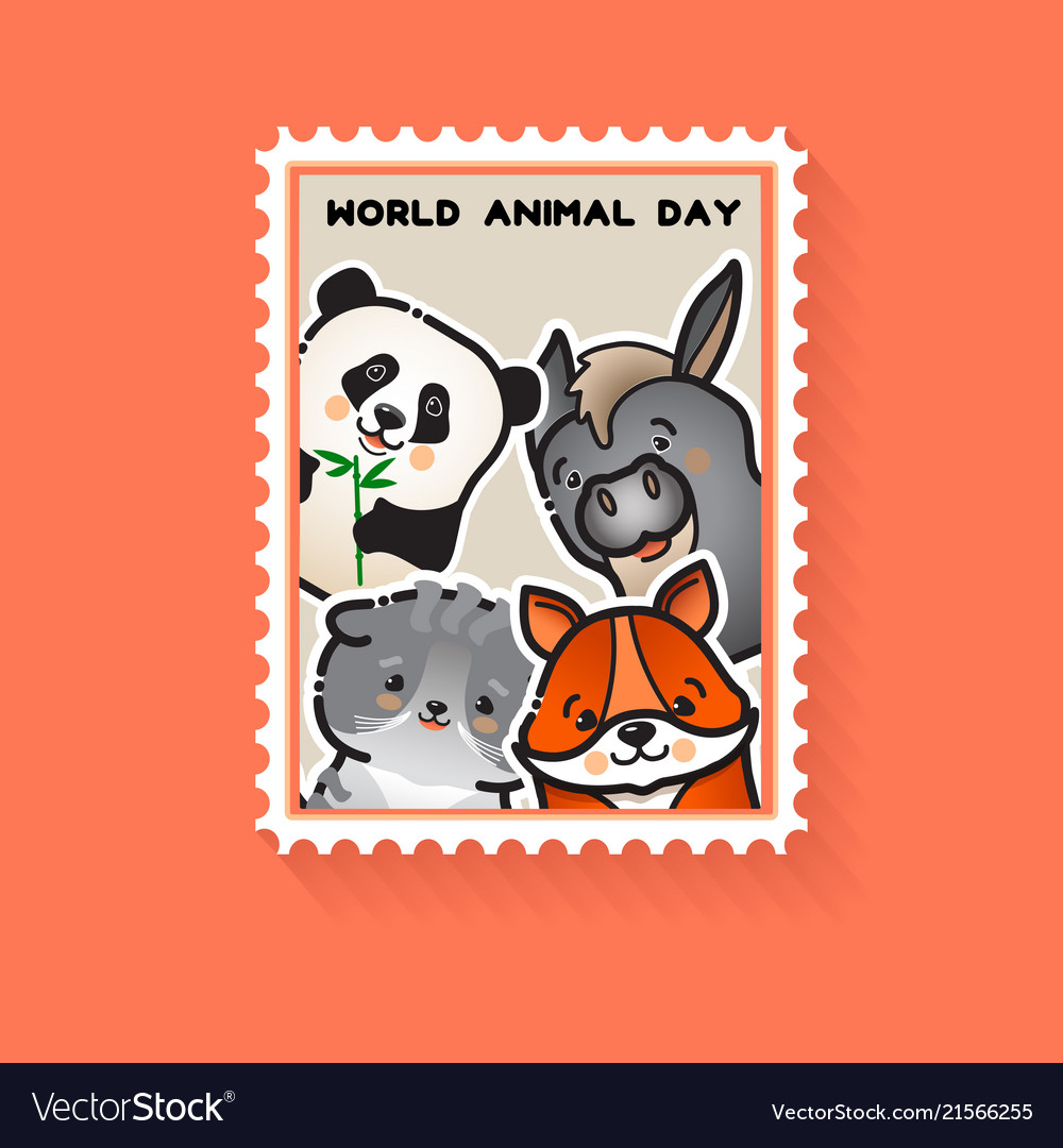 World animal day cute animals Royalty Free Vector Image