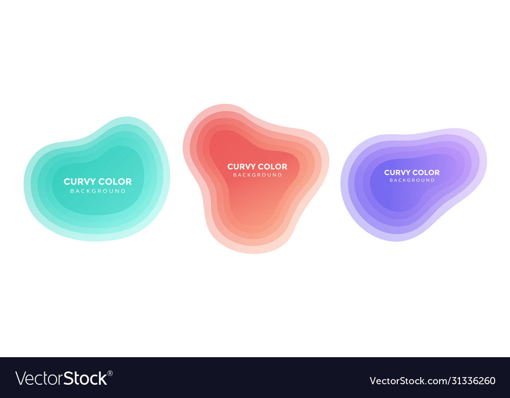 3 modern liquid abstract blur blob set vector image 3 modern liquid abstract blur blob set