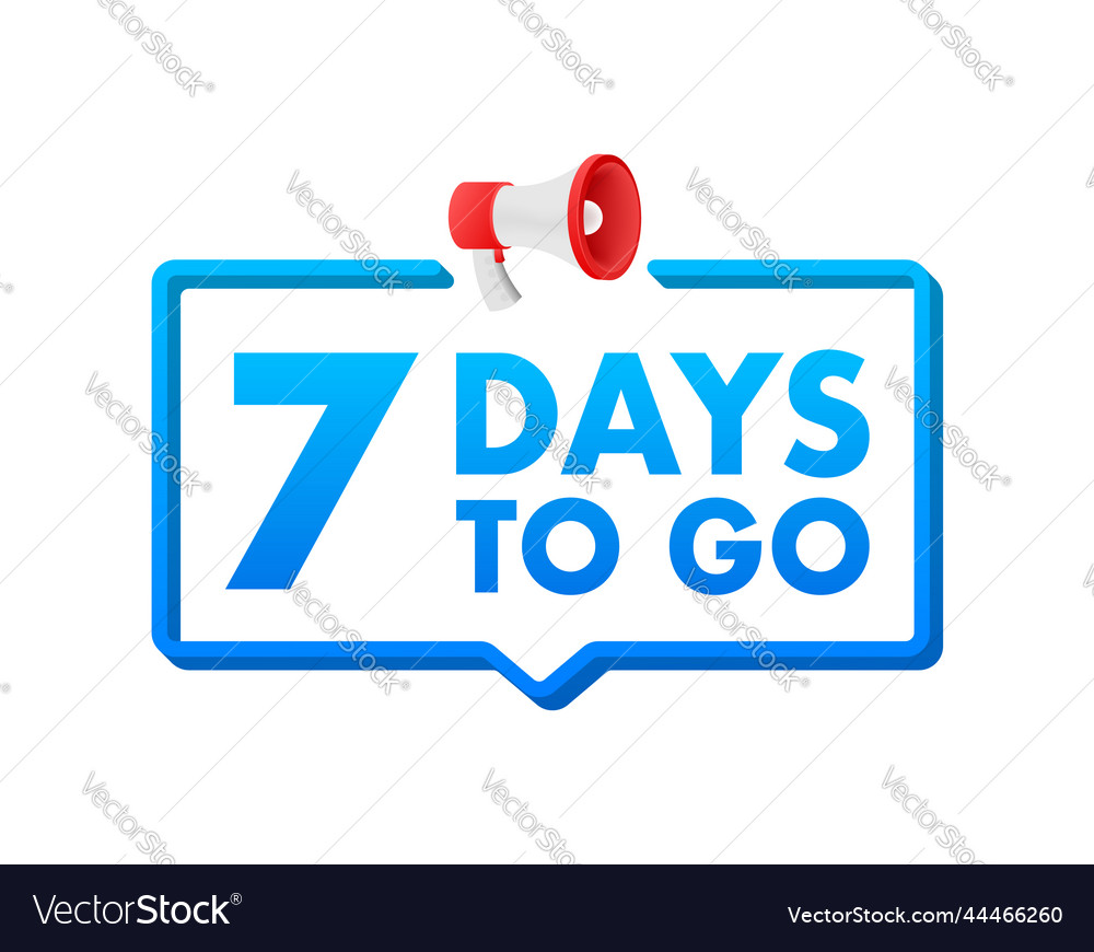7 days to go countdown timer clock icon time