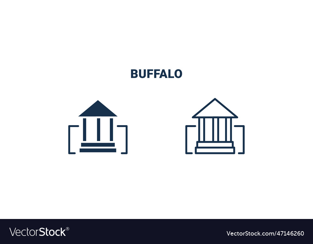 Buffalo icon outline and filled buffalo icon from Vector Image