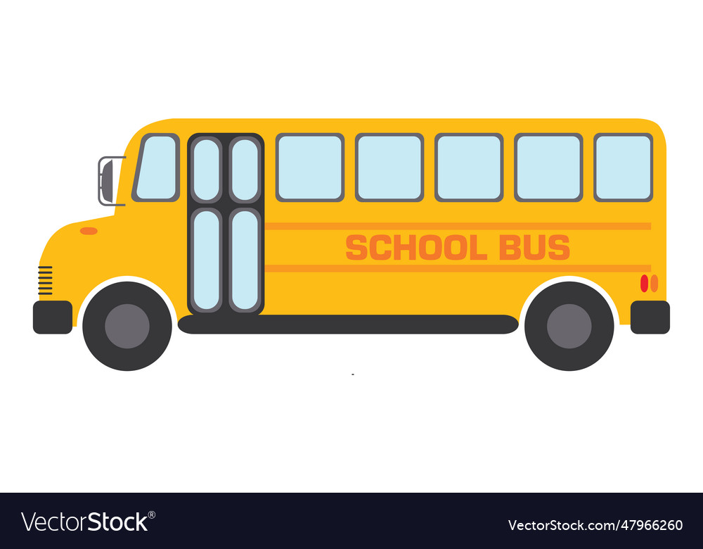 Cartoon yellow school bus Royalty Free Vector Image