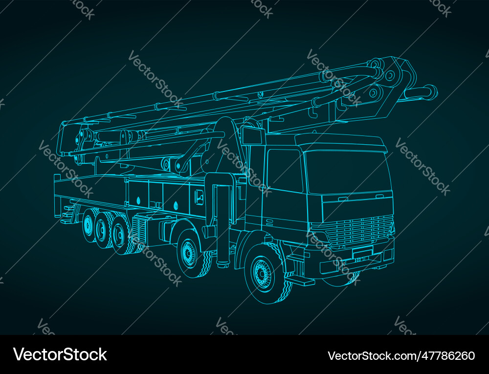 Concrete pump truck Royalty Free Vector Image VectorStock