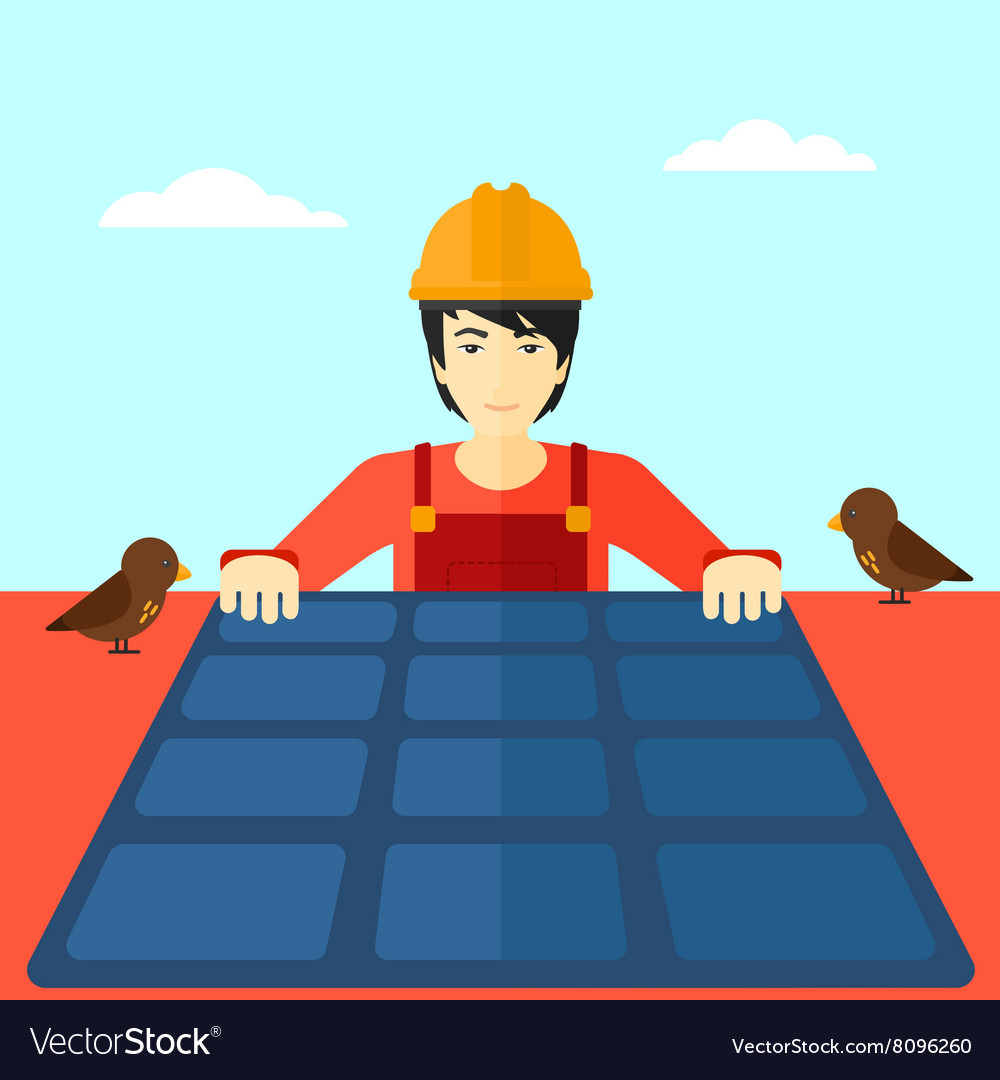 Constructor with solar panel