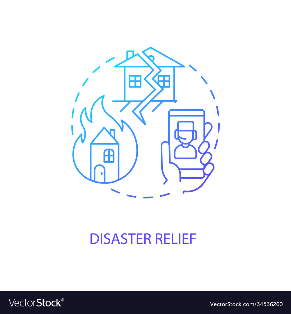 Disaster relief concept icon Royalty Free Vector Image