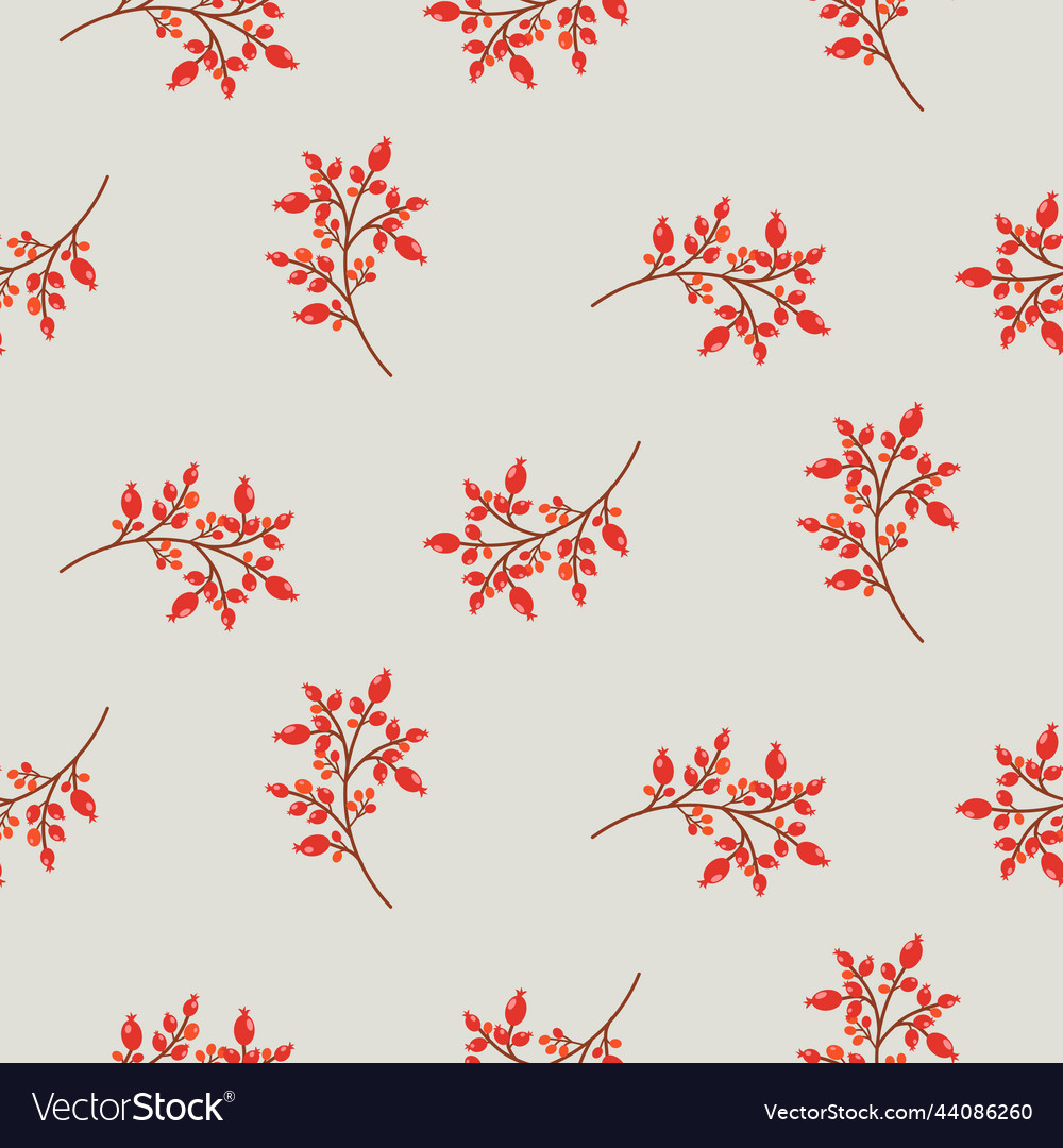 Fall beries branches pattern warm color cute