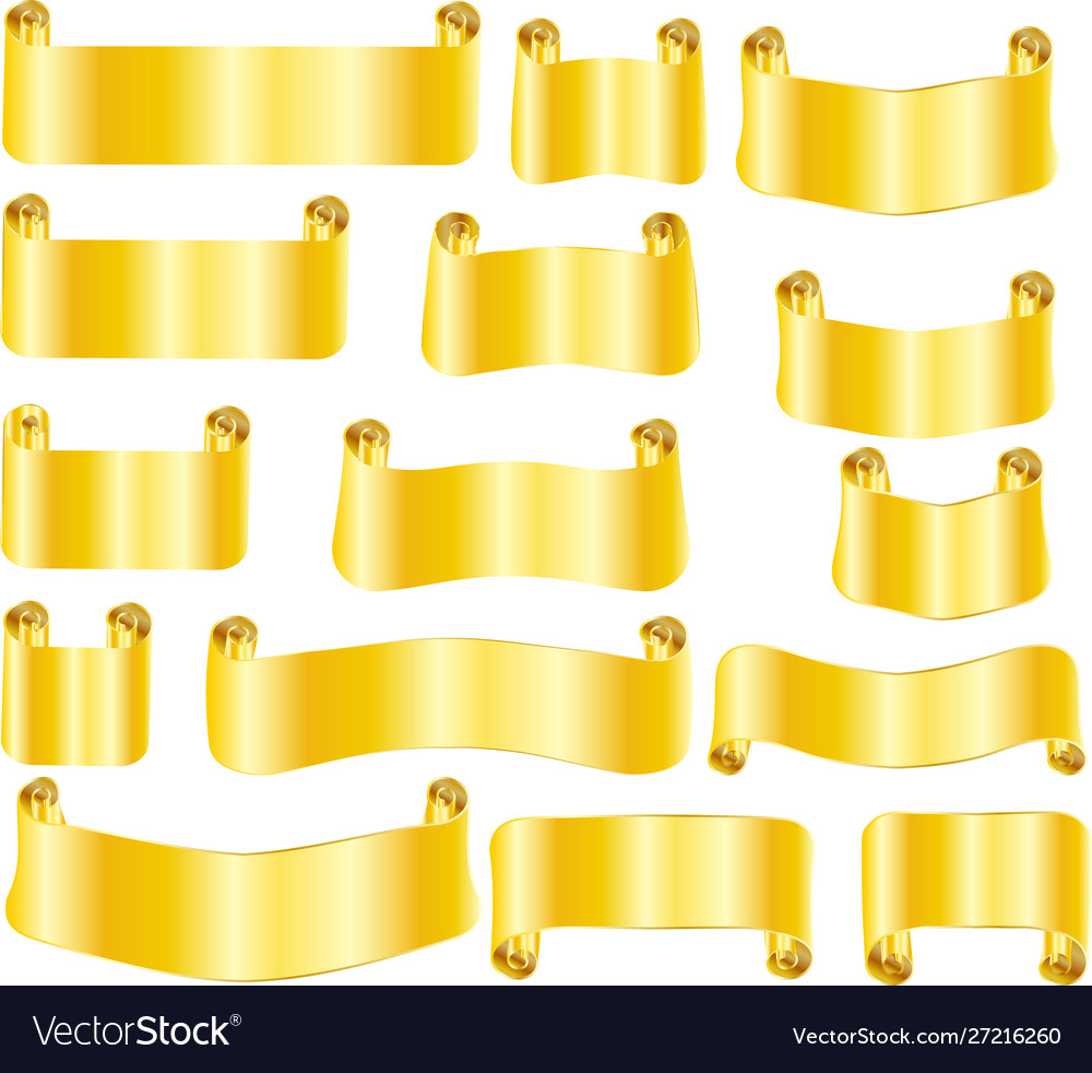 Golden paper title scroll set