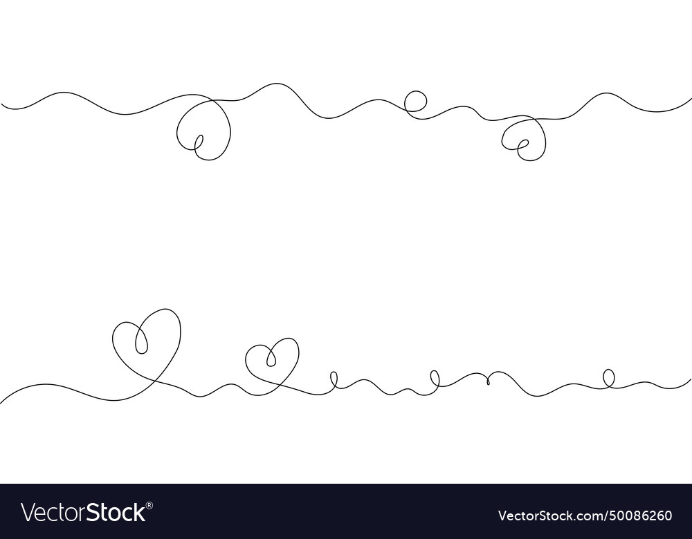 Heart symbol of valentines day linear style wide