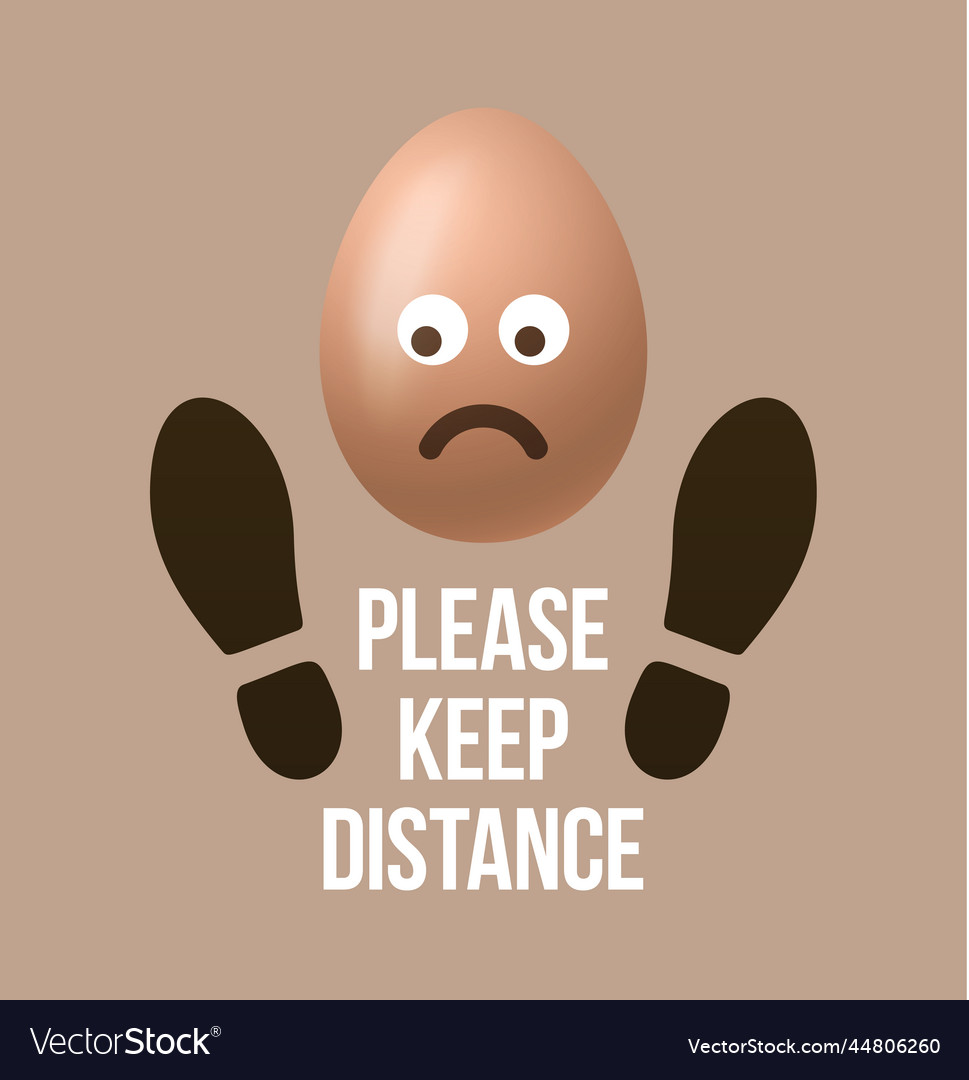 Keep your distance sign footprint shoe shape