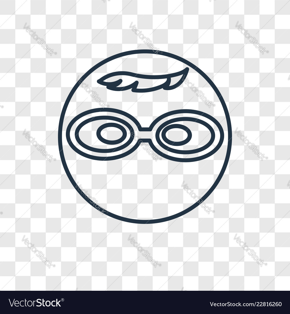Nerd concept linear icon isolated on transparent