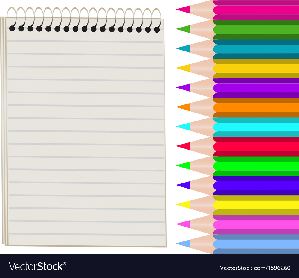 Notebook and pencils
