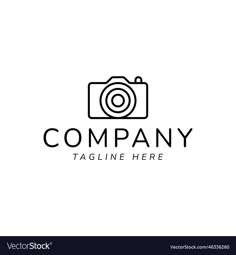 Photography camera logo design Royalty Free Vector Image