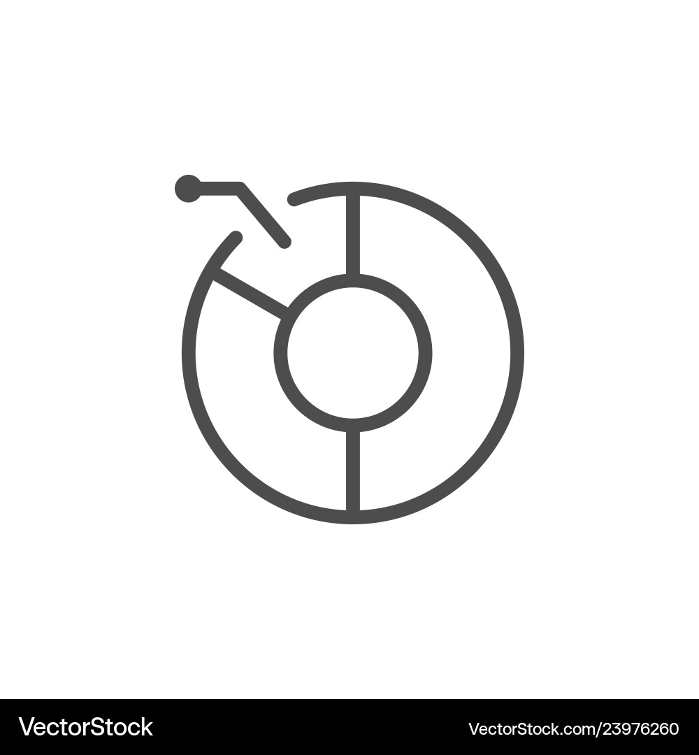 Pie chart line icon Royalty Free Vector Image - VectorStock