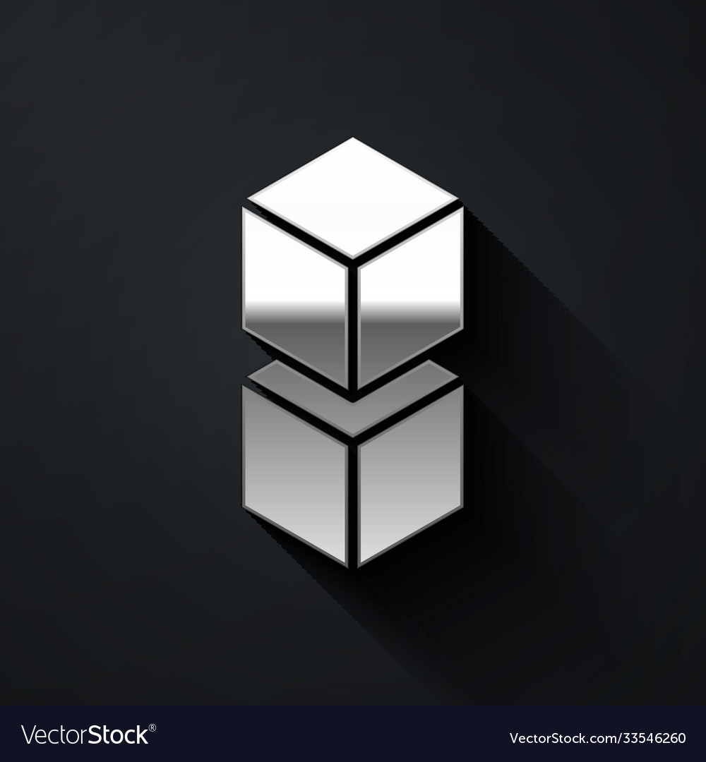 Silver blockchain technology icon isolated vector image Silver blockchain technology icon isolated