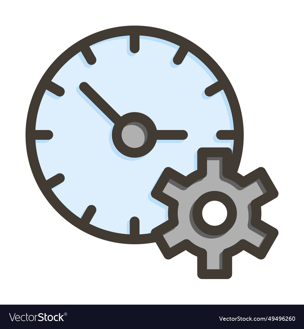 Time management thick line filled colors icon