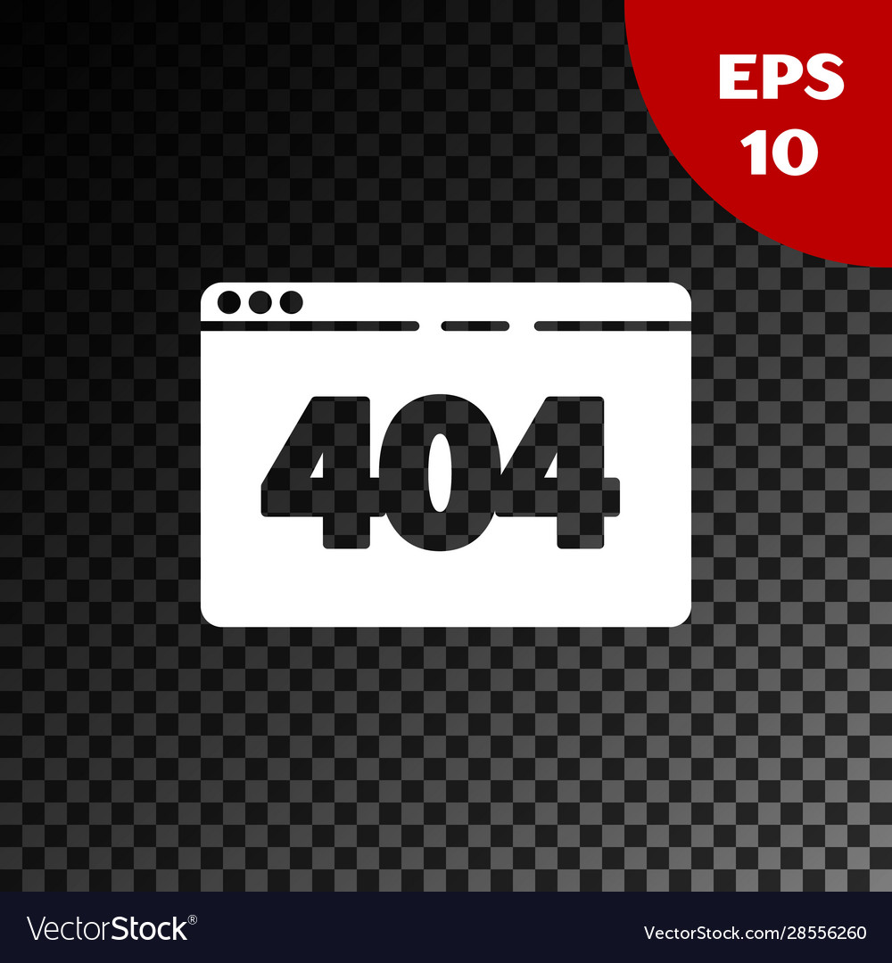 White page with a 404 error icon isolated vector image White page with a 404 error icon isolated