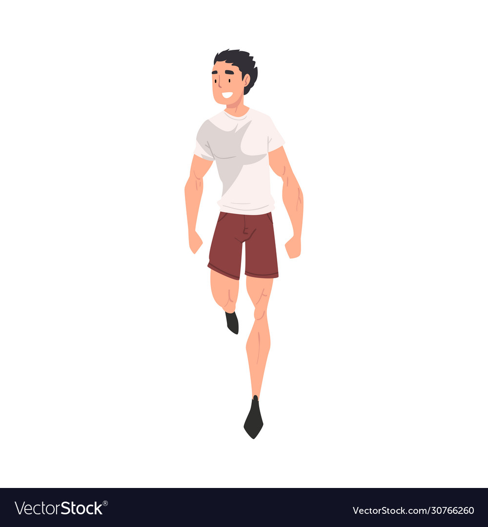 Young Man Running in Sportswear