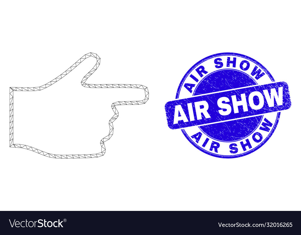 Blue distress air show seal and web mesh right