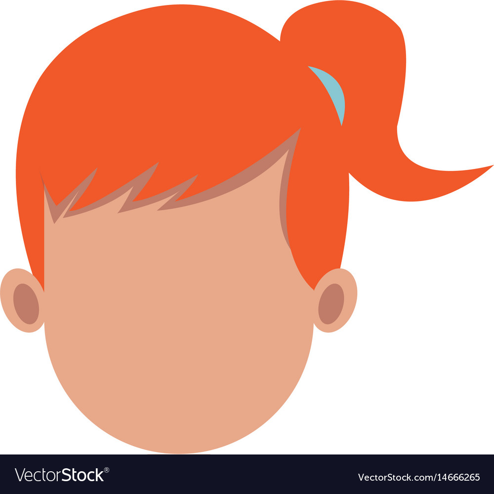 Cartoon woman head faceless hair style