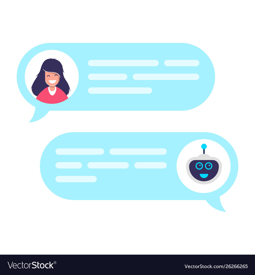 Chat bot Roboter Konzept Dialog mit technischen vector image Chat bot Roboter Konzept Dialog mit technischen