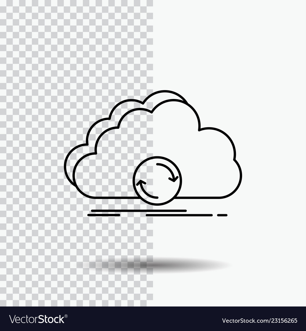 Cloud syncing sync data synchronization line icon vector image Cloud syncing sync data synchronization line icon