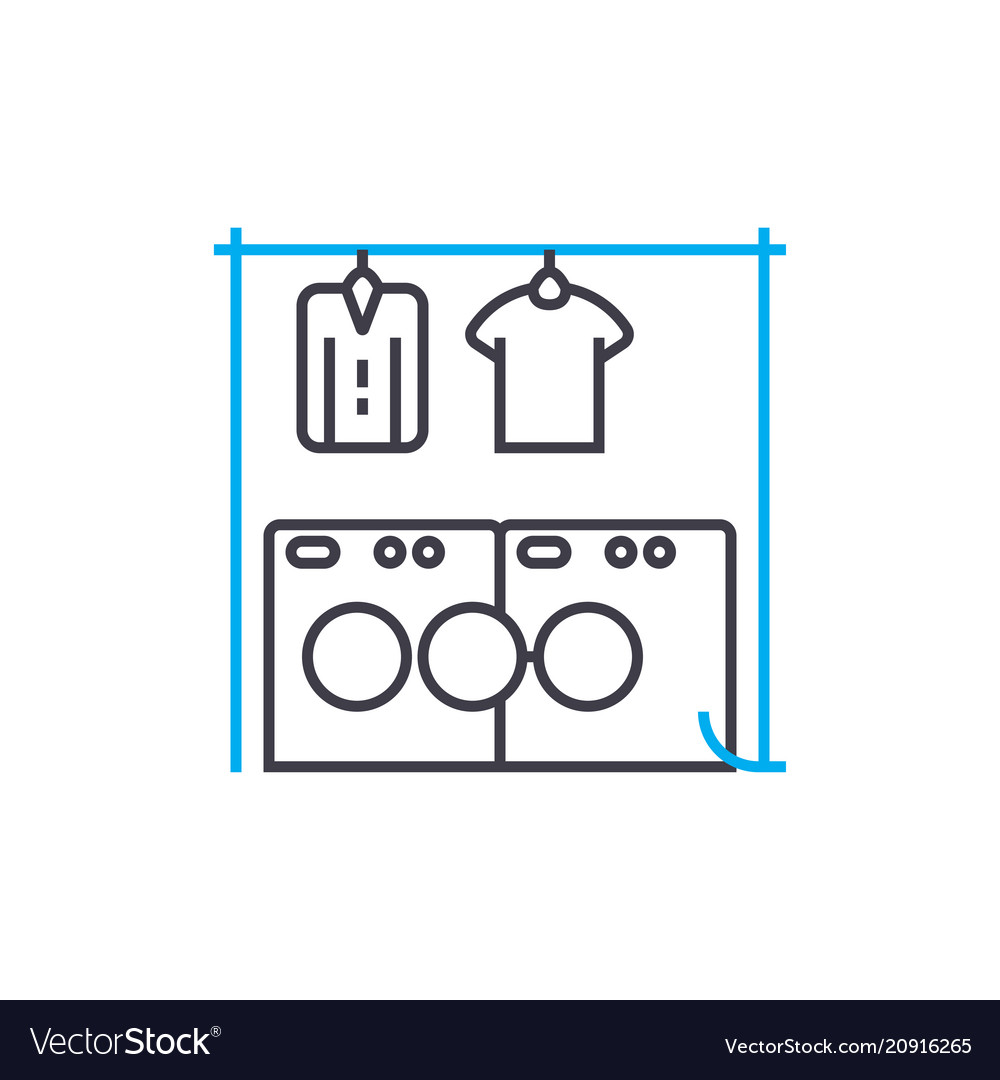 Drying of linen linear icon concept Royalty Free Vector