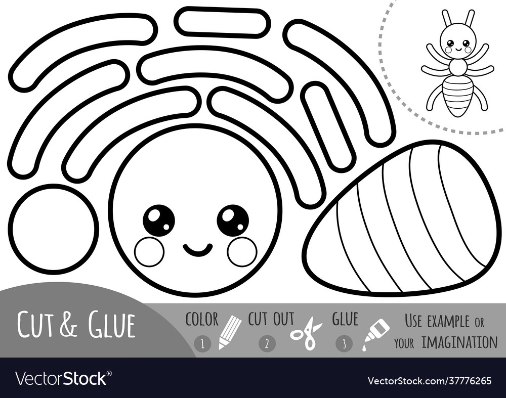 Education paper game for children ant vector image Education paper game for children ant