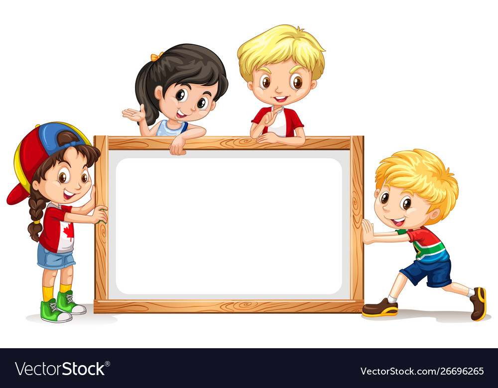 Frame template with happy kid Royalty Free Vector Image