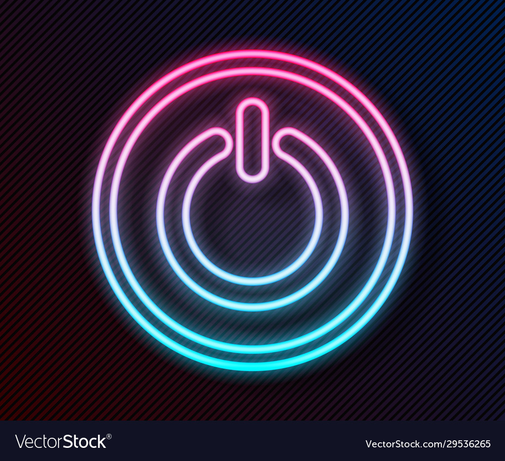 Glowing neon line power button icon isolated vector image Glowing neon line power button icon isolated