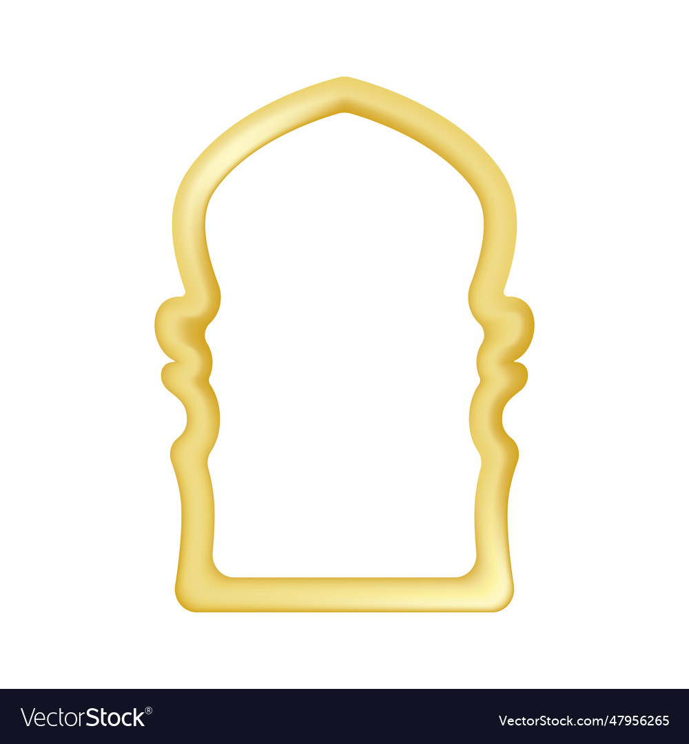 Golden frame in oriental style gold arch door Vector Image