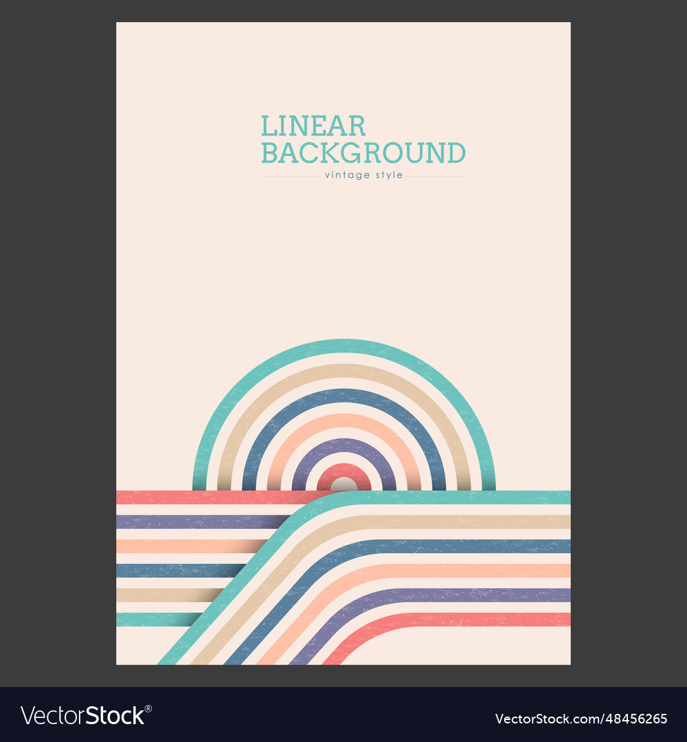 Linear design in vintage style abstract vector image Linear design in vintage style abstract