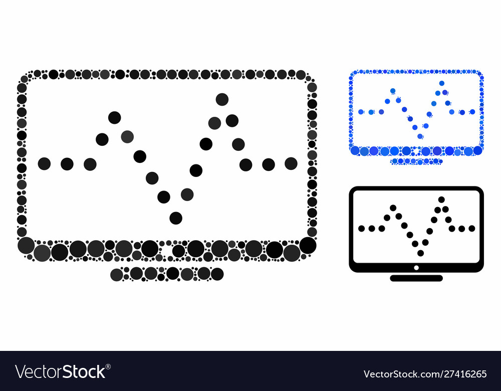 Pulse chart composition icon circle dots vector image Pulse chart composition icon circle dots