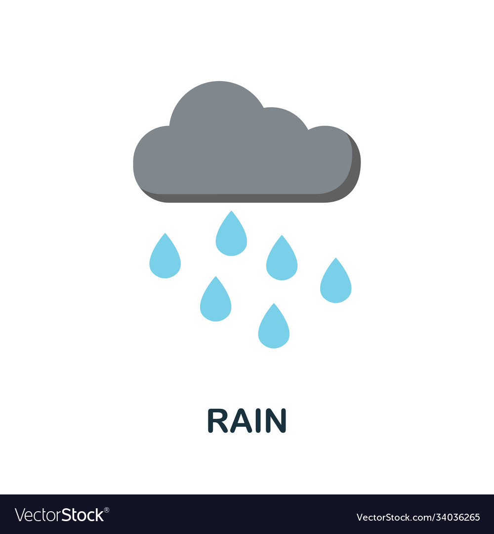 Rain icon simple element from autumn collection vector image Rain icon simple element from autumn collection