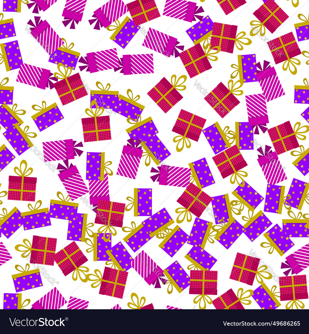 Seamless pattern with colorful gift boxes