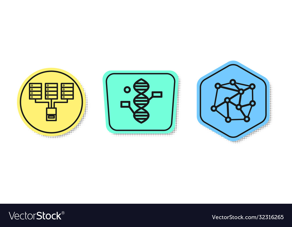 Zeilenserver Daten Web Hosting dna Symbol vector image Zeilenserver Daten Web Hosting dna Symbol