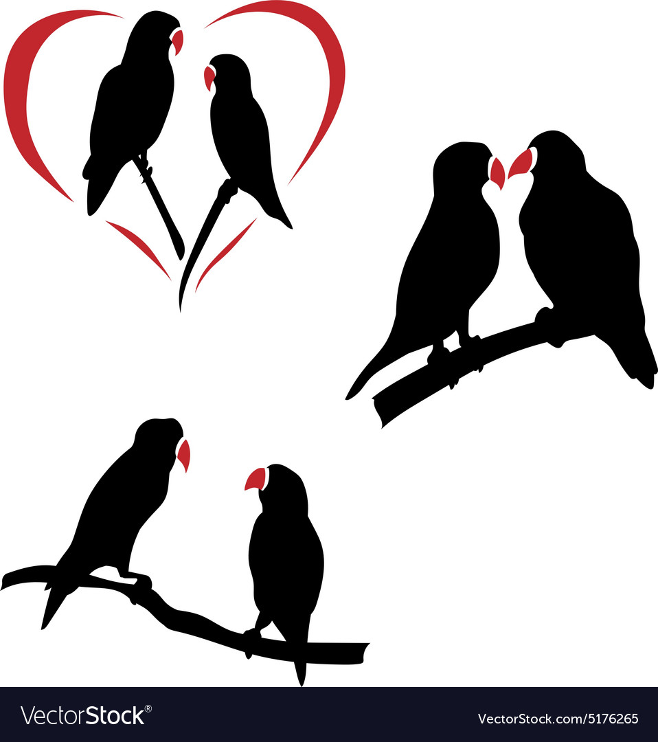 Download Silhouettes of a lovebird Royalty Free Vector Image