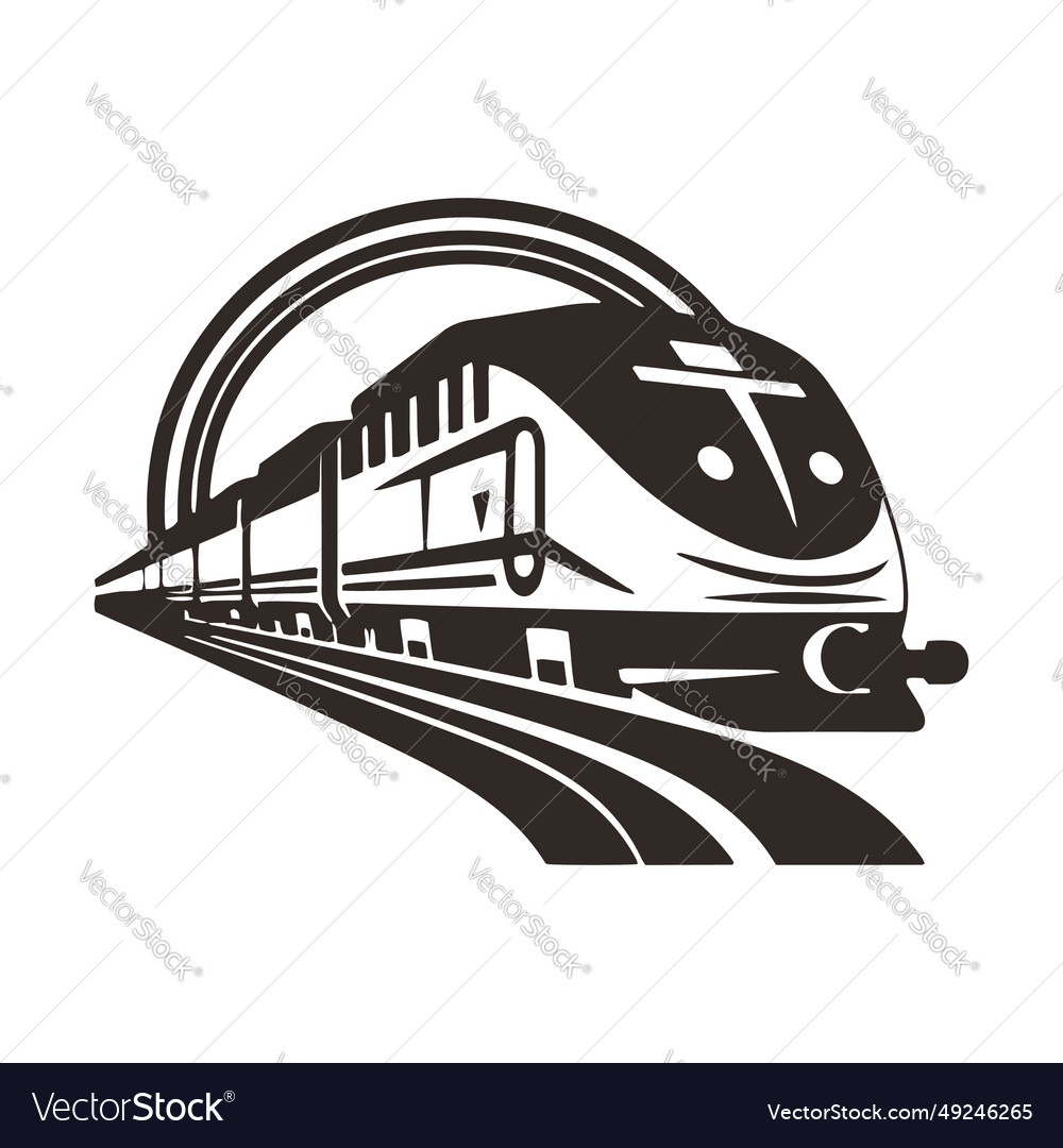 Train logo tram icon metro silhouette isolated Vector Image