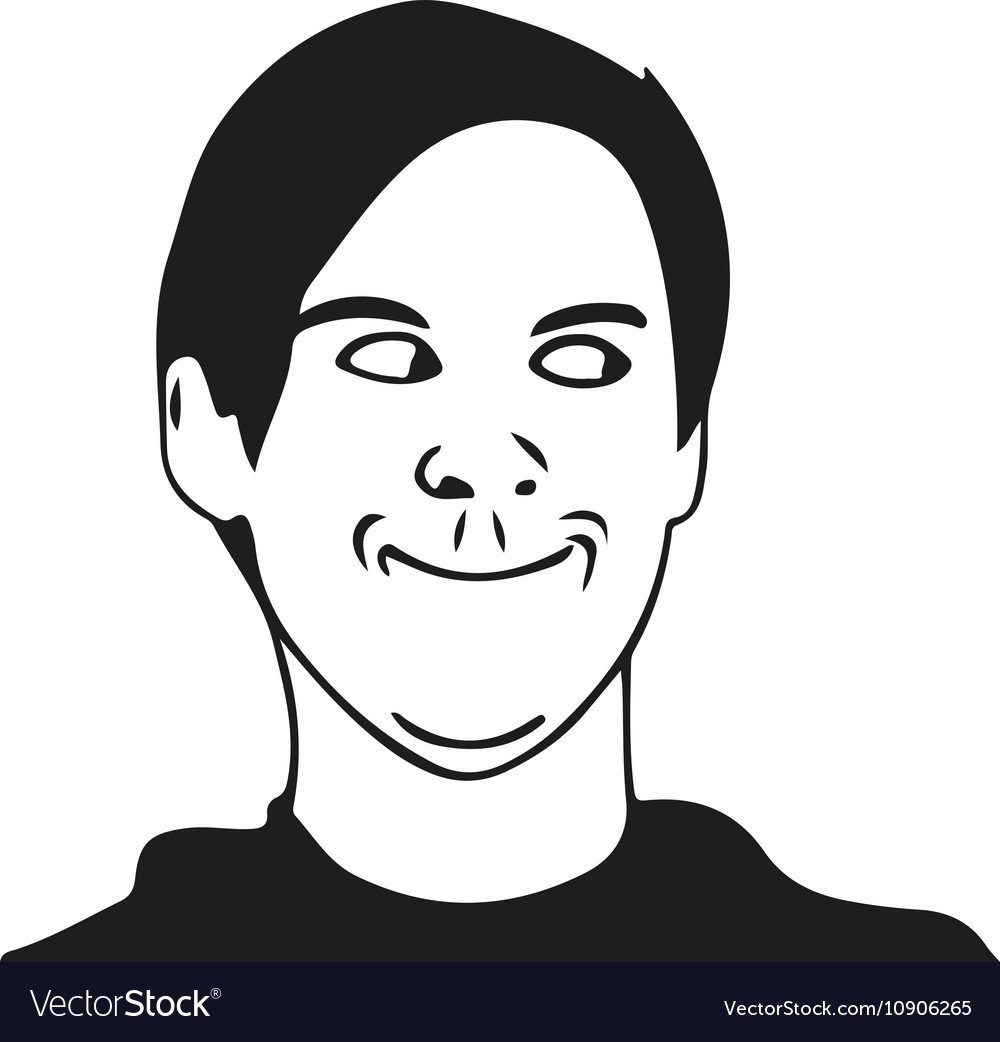 Troll guy meme face for any design Royalty Free Vector Image