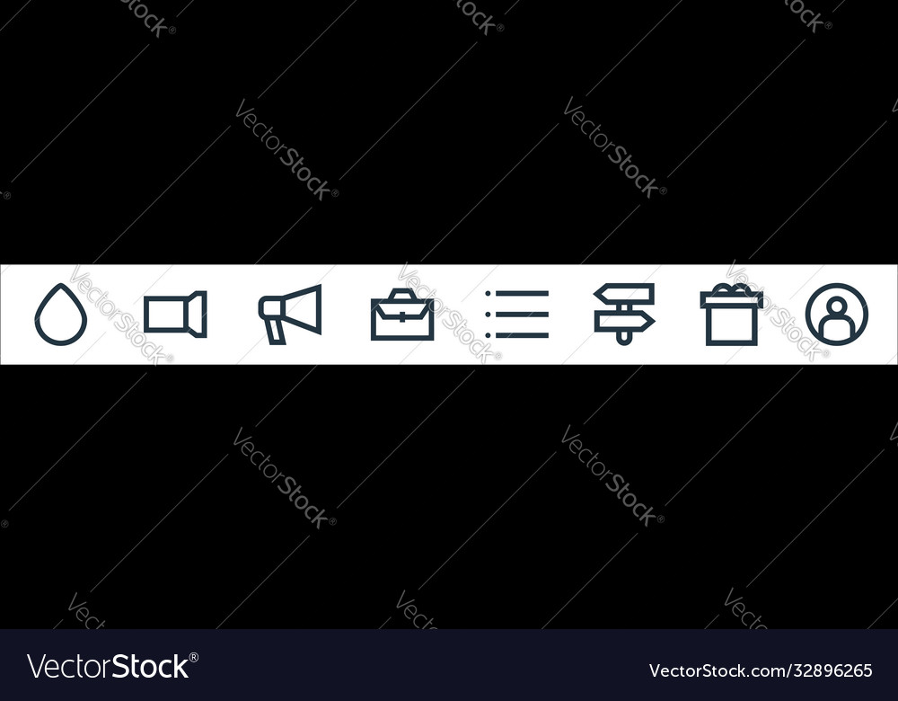 User interface line icons linear set quality vector image User interface line icons linear set quality